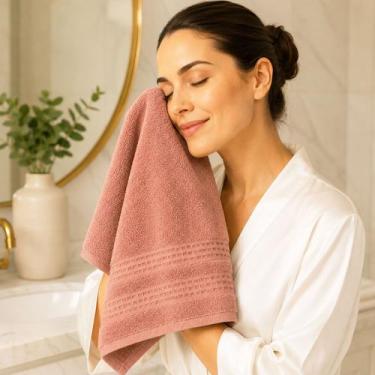 Imagem de Toalha Rosto Goiaba Favo 80x50cm Rosa Banheiro 100% Algodao - Alten