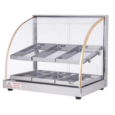 Imagem de Estufa Vitrine Elétrica Curva Duplo Quente 6 Bandejas Inox Tita, 110V