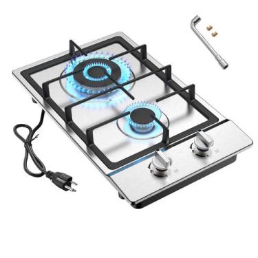 Imagem de Cooktop a Gás Nafewin 2 Queimadores - 30cm em Aço Inoxidável