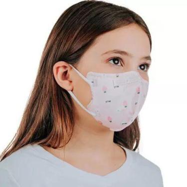 Imagem de Mascara infantil rosa bico de pato kn95 c/2 unid. pinnai