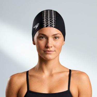 Imagem de Touca De Natação Em Tecido Adulto Xtrafit Premium Cap Preto - Speedo, 
