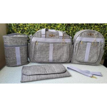 Imagem de Kit bolsa maternidade ludy 4 peças - ref 60/61 cinza - LUDY BABY