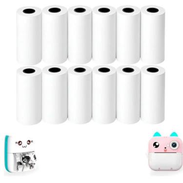 Imagem de Kit 12 Bobina Rolo 57mm Não Adesivo Branco Mini Impressora COR:BRANCO 