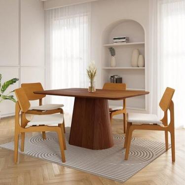 Imagem de Conjunto Baobá 140cm com 04 Cadeiras Jandaia CabeCasa MadeiraOriginals