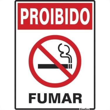 Imagem de Placa Sinalizacao Poliestireno 15X20 ''Proibido Fumar'' 220Ab - SINALI