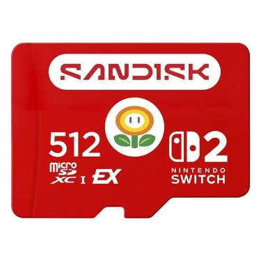Imagem de Cartão de Memória Micro SD Express Nintendo Switch 512GB Super Mario Alta Velocidade Amarelo Sandisk