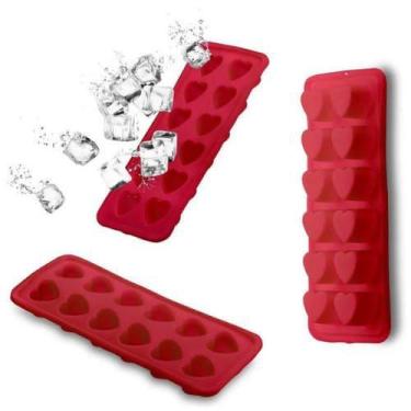 Imagem de Forma De Gelo De Silicone Coração 12 Cubos Vermelha Ud149 - Up (Multil