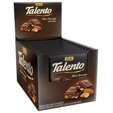 Imagem de Chocolate Tablete Talento Recheado Amêndoas 90gr C/12 - Garoto