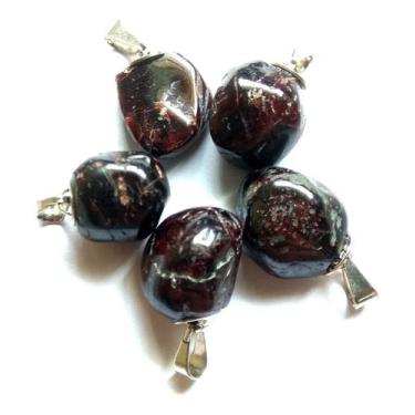 Imagem de Pingente Cristal Granada Natural + Brinde Cor:vermelho escuro