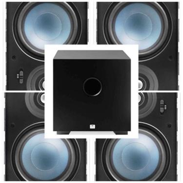 Imagem de KIT HOME AAT 4.1 - ( 4 unid LR E100 + 1 sub Compact Cube 8 )