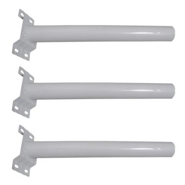 Imagem de Suporte Luminaria Solar Barra Poste Aço Rua Quintal Jardim Kit 3 Unidades