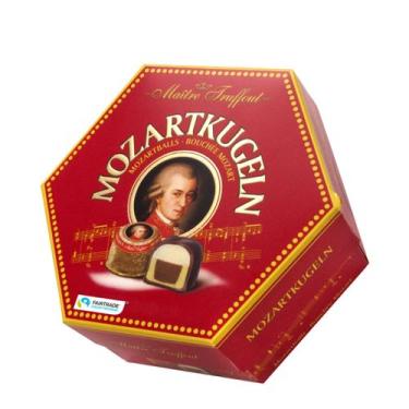 Imagem de Chocolate Mozart Bombons Recheados Marzipã De Pistache 300G - Gunz