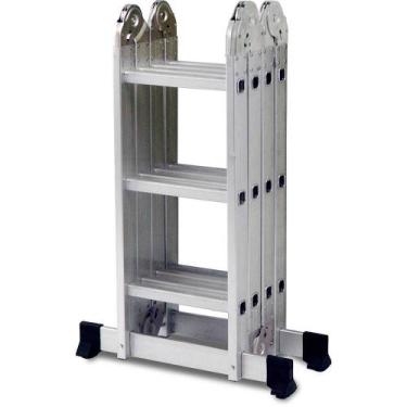 Imagem de Escada Multifuncional 4X3 Alumínio 12 Degraus Com Plataforma - Mor