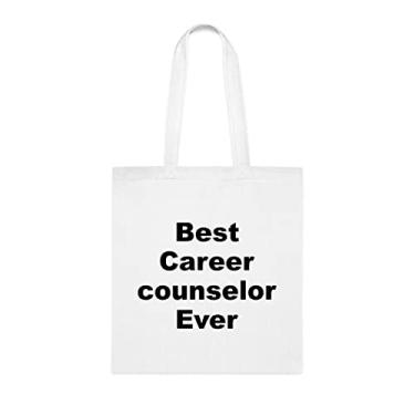Imagem de Bolsa Tote Career Counselor (Conselheiro de carreira), Bolsa Best Career Counselor Ever (Conselheiro de carreira), Bolsa de ombro de conselheiro de carreira), Bolsas reutilizáveis de conselheiro de carreira, Ideia de de Natal, Branco