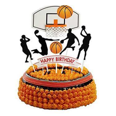 Imagem de Letras de basquete "Faça você mesmo" Feliz Aniversário Menino Bolo Topper Esportivo Bolo Decorações Festa Esportivo Artigos de Festa (conjunto com 7)