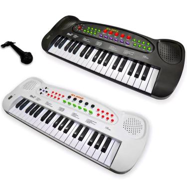 Teclado Musical Infantil Iniciantes c/ 54 Teclas + Microfone em