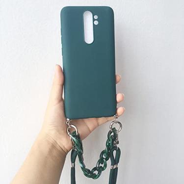 Imagem de Colar Crossbody Colar Cadeia de Mármore Case Para Samsung Galaxy S21 Ultra Plus S20 FE S10 S22 S 22 5G S9 S8 Soft Tpu Capa Traseira, verde escuro w CL, para s20 FE (Fan Edition)