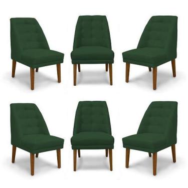 Imagem de Kit 6 Cadeiras De Jantar Paris Suede Verde - Meular Decor - Meu Lar De