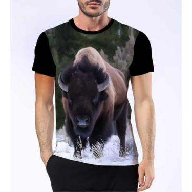Imagem de Camisa Camiseta Bisão-Americano Animal Búfalo Manadas Hd 5 - Dias No E