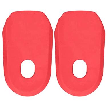 Imagem de VGEBY Capa de manivela de bicicleta, 2 peças de capa de manivela de bicicleta dobrável para estrada capa protetora para a maioria das bicicletas da cidade, (vermelho) bicicleta e