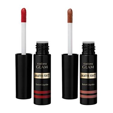 Imagem de Eudora Kit Glam Matte Tint: Vermelho Radiante 4ml + Marrom Nude Icônico 4ml
