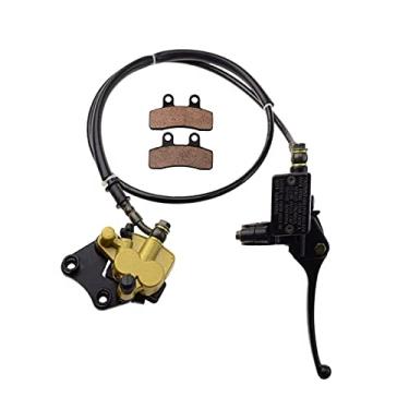 Imagem de GOOFIT Conjunto de pinça de cilindro mestre de freio a disco dianteiro com substituição de pastilhas de freio para 50cc 70cc 90cc 110cc 125cc 150cc Dirt Bike Pit Bike