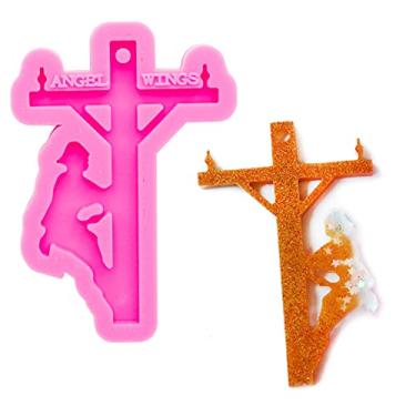 Imagem de Chaveiro em forma de mastro brilhante O chefe de linha no poste de silicone molde de cristal doce colar joias epóxi molde de silicone resina moldes de artesanato para etiqueta de bagagem pingente