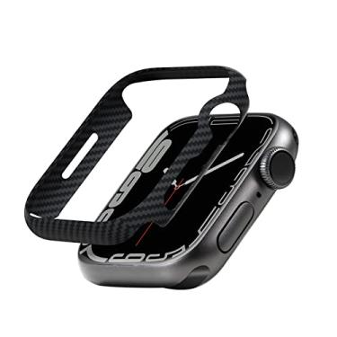 Imagem de PITAKA Capa Air para Apple Watch Series 7, 45 mm requintada refinada minimalista fina Apple Watch Case protetora iWatch Cover - Fibra de aramida