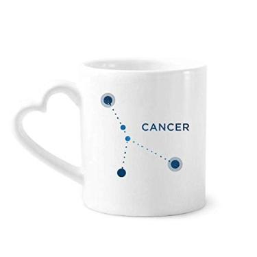 Imagem de Caneca de café cerâmica com signo do zodíaco da constelação do câncer copo de coração de vidro