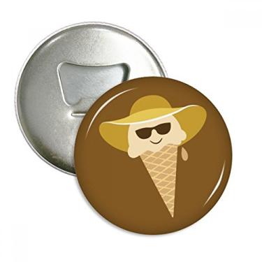 Imagem de Hat Glasses Head Sweet Ice Cream abridor de garrafas ímã de geladeira emblema multifuncional
