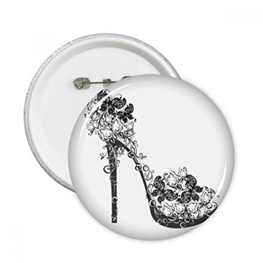 Imagem de Sapatos de salto alto com estampa de borboleta, alfinetes redondos, emblema, acessório, decoração, 5 peças