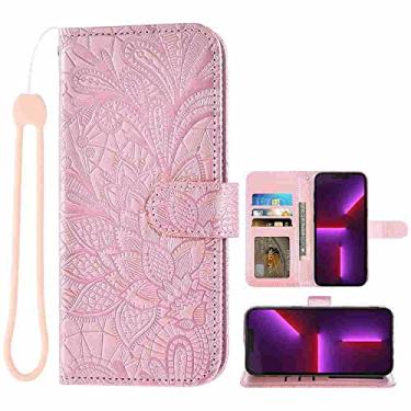 Imagem de BANLEI2U Capa de telefone tipo carteira para LG K20 2017, capa fina de couro PU premium para K20 2017, 1 compartimento para moldura, fácil acesso, rosa
