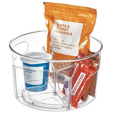 Imagem de iDesign Organizador de mesa giratória de plástico sem BPA Linus com divisores removíveis, giratório