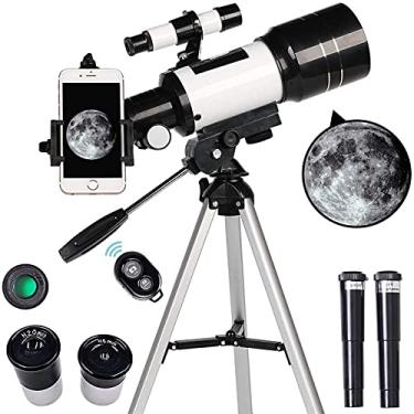 Imagem de Telescópio s para crianças iniciantes e astronomia, telescópio espacial monocular de 300 mm hd, luneta de controle bluetooth, com luneta localizadora e tripé Double the comfort