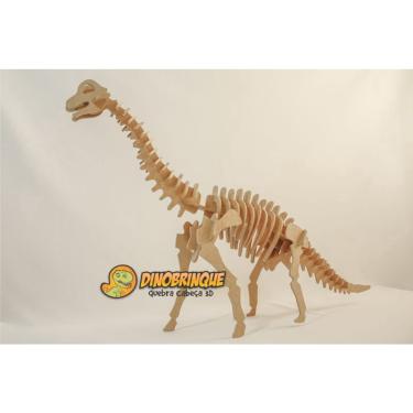 Imagem de Quebra Cabeça 3D dinossauro braquiossauro 51 peças em mdf - dinobrinque