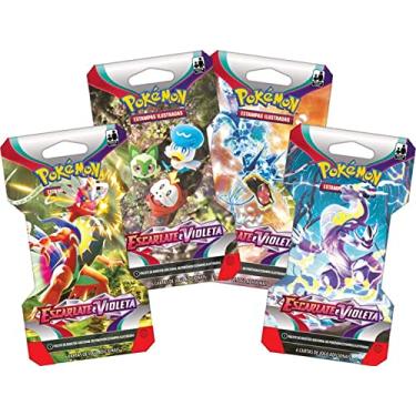 Imagem de Booster individual unitário com 6 cards Pokémon Escarlate e Violeta Copag cartas em português