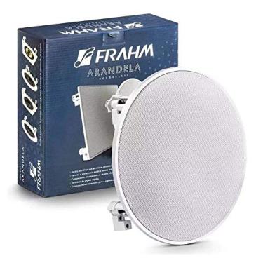 Imagem de Arandela Redonda 6 Som Ambiente Embutir Teto Gesso Auto Falante Full Range Borderless 40w Rms Frahm