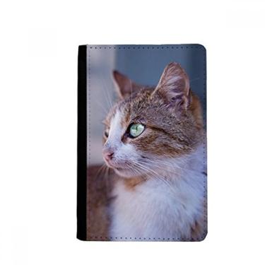 Imagem de Porta-passaporte com perfil de animal marrom de gato selvagem Notecase Burse capa carteira porta-cartões