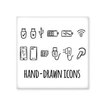 Imagem de Tomada de tomada de cabo de carregamento padrão azulejo de cerâmica brilhante decalque de pedra adornada de tijolos esmaltados