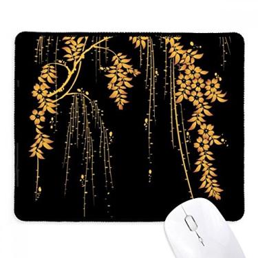 Imagem de Mousepad apanese flor amarela borda costurada tapete de borracha para jogos PaintingJ
