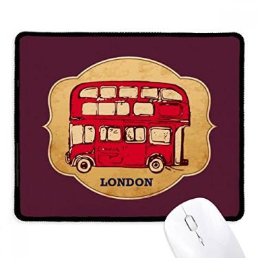 Imagem de UK London Carimbo Red Bus Mousepad borda costurada Tapete de borracha para jogos