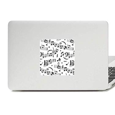Imagem de Adesivo de vinil para laptop com notas musicais e barras para decoração de PC