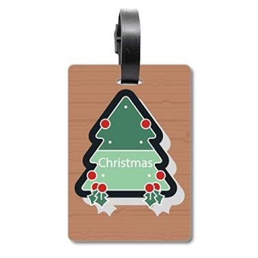 Imagem de Ícone de Natal de desenho animado árvore de Natal bolsa etiqueta cartão de bagagem pendurado Scutcheon etiqueta