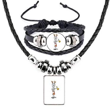 Imagem de Mummy Antlers Conjunto de joias de couro para muleta Horus Bell