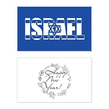 Imagem de Bandeira do país de Israel, nome do festival de ano novo, cartão de felicitações, mensagem de abençoamento presente
