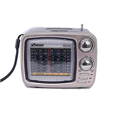 Imagem de RADIO PORTATIL RETRO VINTAGE ANTIGO AM-FM XDG-34 CINZA