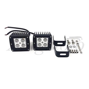 Imagem de AfterMokit 12W Cree LED Faróis de neblina com suportes de montagem para Toyota Tundra 2014 e acima, preto, 2 pacotes