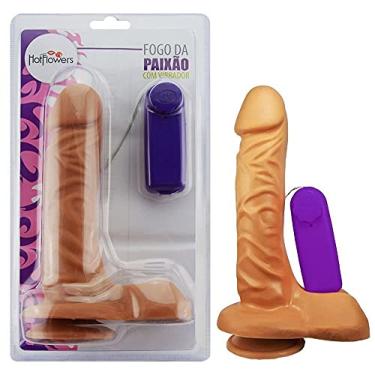 Imagem de PÊNIS REALISTICO COM VIBRADOR COM VENTOSA E ESCROTO 19X4,5CM