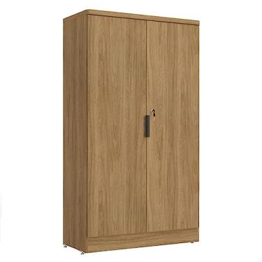 Imagem de Armário Para Escritório Versátil e Quarto em Mdp 2 Portas 3 Prateleiras Organizador Madeira Avelã