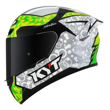 Imagem de Capacete KYT TT Course Arbolino Cinza e Verde-Masculino